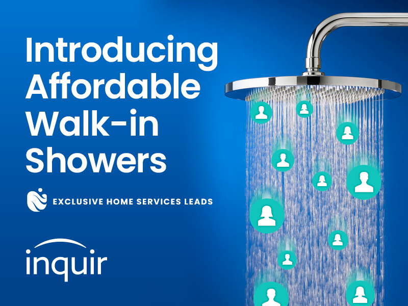 New! Inquir now offers walk-in shower inquiry generation and contractor lead services. Own an exclusive share of the home services marketplace. bit.ly/3bb74pd #LeadGen #HomeServices  #WalkinBathTubs #WalkInTubs  #SeniorCare #AginginPlace #Compliance #TCPA #WalkinShowers