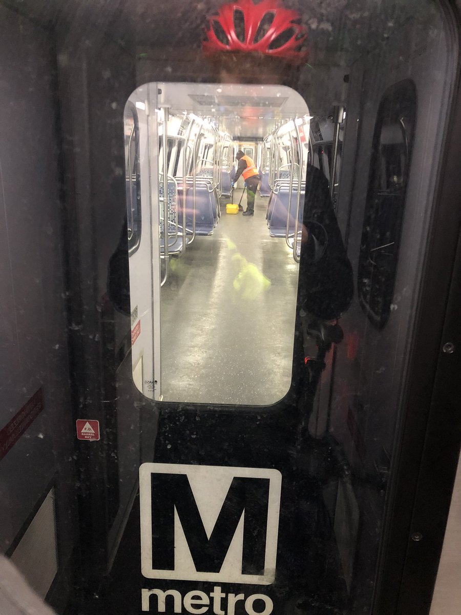 Thank you to the essential workers cleaning @wmata! And everybody who wears masks to care for others! I haven’t stopped riding transit, I haven’t seen any anti-maskers yet, and I often get the whole car to myself during rush hour (now). Give transit a chance if you feel safe! <3