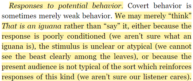 Bagaceratops's tweet image. I wonder what skinner/VB would have to say about visual thinkers who don't actually think with language.

#VerbalBehavior #Linguistics #CognitiveRevolution #SLPNerd