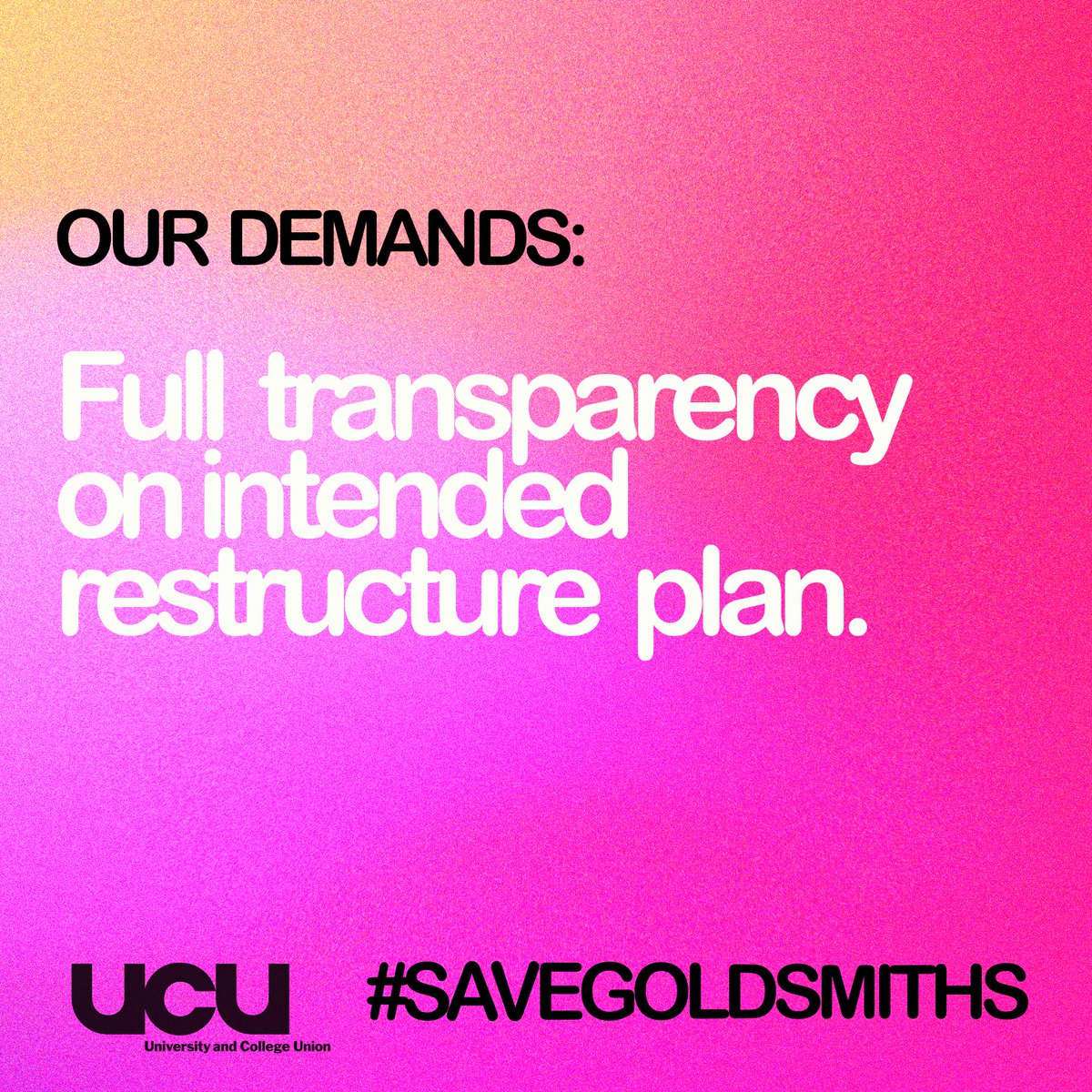 GoldsmithsUCU's tweet photo. The assessment boycott continues. These are our demands. #SaveGoldsmiths https://t.co/JPLVpq7K9l