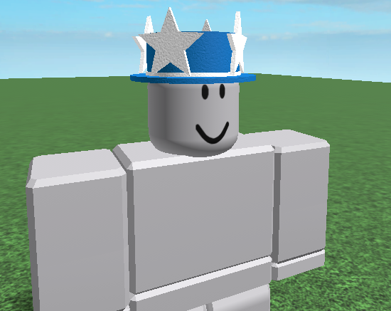 LineTheDev's tweet photo. My new "Blue and White Top Hat" #RobloxUGC @Roblox @robloxdevrel Price: 50 Robux 
Description: Feel like a top person with this amazing blue and white star top hat! https://t.co/450D9f4yJo
