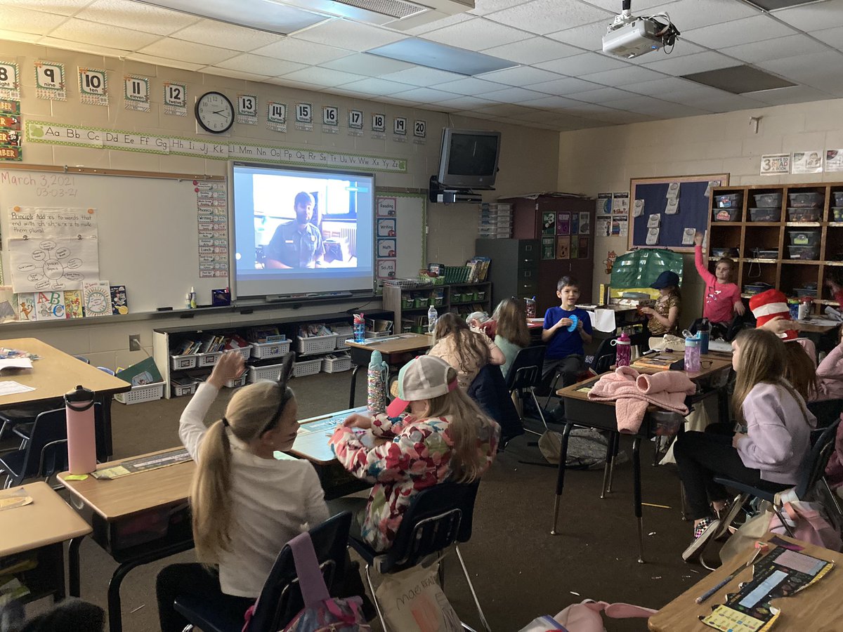 JackPNixSchool's tweet photo. JPN 2nd grade students zooming live with Jacob Ross through the Jimmy Carter National Historical Park! #whitecomagic https://t.co/Z7bE9h30j8
