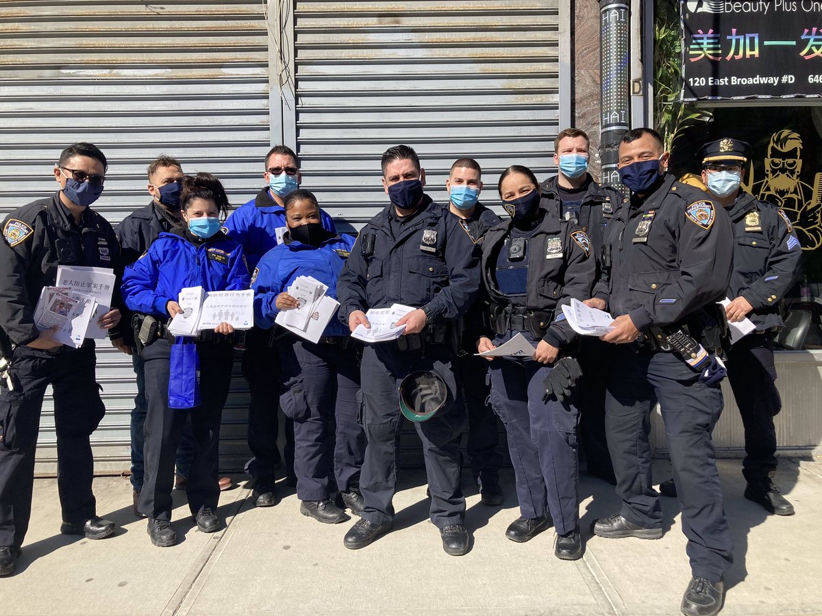 NYPD5Pct's tweet photo. Today we joined forces with @NYPD7Pct @NYPDCommAffairs @NYPDDetectives Hate Crimes task force ,To let the Chinatown community know, that we will not tolerate hate crimes in any of our communities. @NYPDShea @CM_MargaretChin @Karlin_C #nofear #collaborativepolicing https://t.co/IM9AYZZEUe