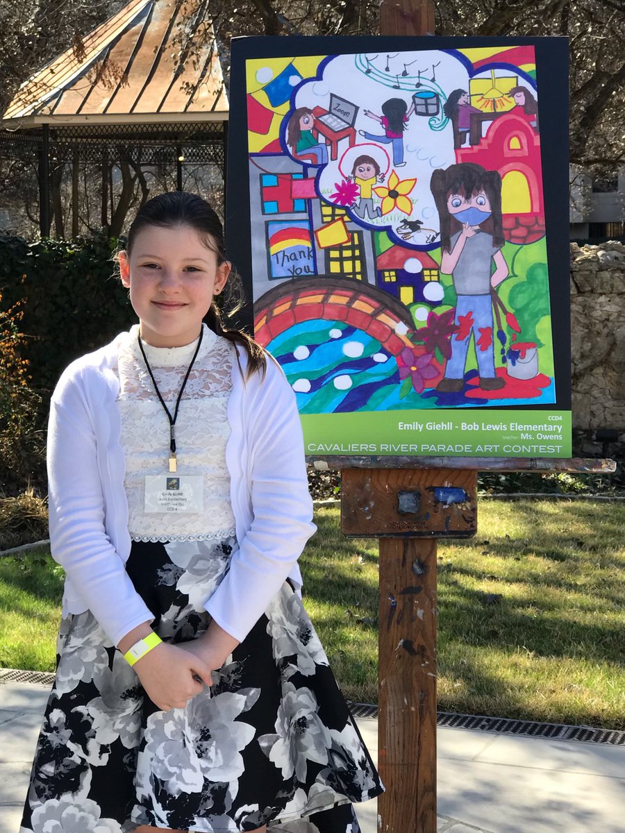 Bob Lewis Elementary (@nisdlewis) on Twitter photo Our very own 4th grader Emily is the GRAND PRIZE winner for the Texas Cavaliers River Parade Art Contest! We are so lucky to have such an incredible artist and art teacher (Lila Owens) representing <a href="/nisd/">Northside ISD</a> and <a href="/nisdlewis/">Bob Lewis Elementary</a>!
<a href="/NISD_FineArts/">Northside Fine Arts</a> <a href="/NISDFineArts/">NISD Fine Arts</a> Our very own 4th grader Emily is the GRAND PRIZE winner for the Texas Cavaliers River Parade Art Contest! We are so lucky to have such an incredible artist and art teacher (Lila Owens) representing <a href="/nisd/">Northside ISD</a> and <a href="/nisdlewis/">Bob Lewis Elementary</a>!
<a href="/NISD_FineArts/">Northside Fine Arts</a> <a href="/NISDFineArts/">NISD Fine Arts</a>
