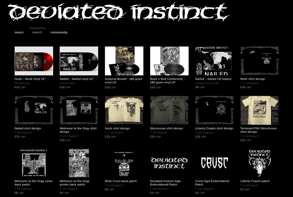 FilthTerminal's tweet photo. Bandcamp is again waiving it's revenue share to help artists and labels impacted by this pandemic.

Buy direct from your favourite artists/labels this Friday 5th March 2021

https://t.co/IgDTvvZqHQ

#deviatedinstinct
#crustpunk
#stenchcore
#supportartists
#bandcampfriday https://t.co/nzpo3bfPkr