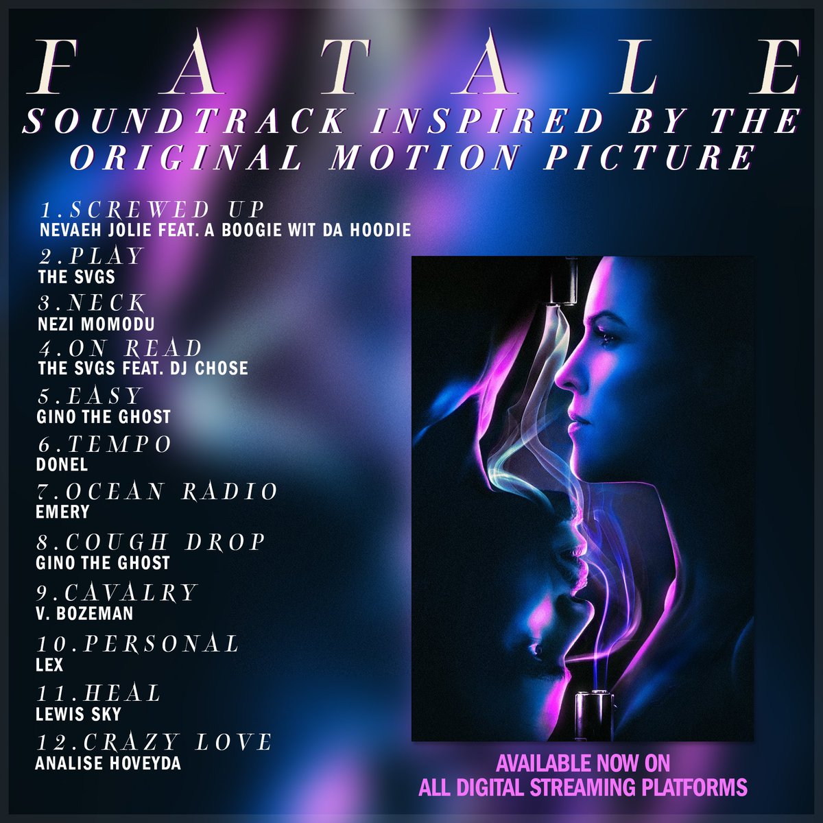 Turn up the volume for this delectable mix! 🔥 The official #Fatale soundtrack is out now on all streaming platforms.