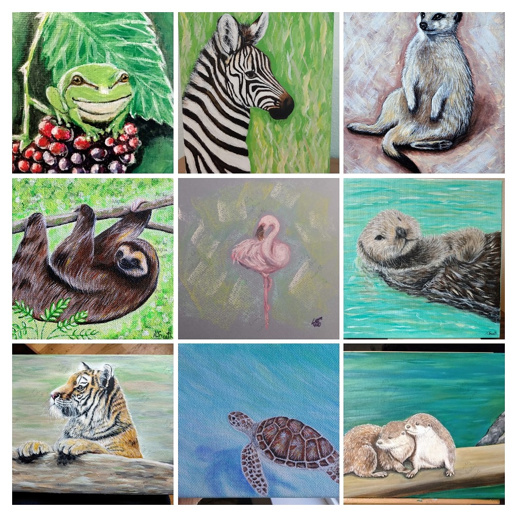 Happy #WorldWildlifeDay! I'm quite fond of wildlife as you can see.....I have many more too! Hope you are having a lovely week so far!🤗💕 #wildlifepaintings #lovetopaintanimals #animalpaintings #birdpaintings