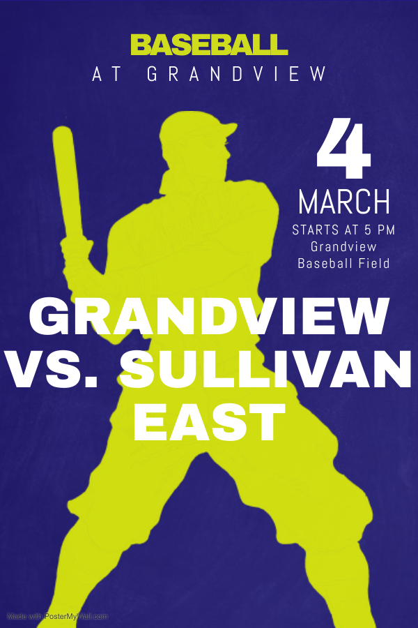Good luck to our baseball team as they host Sullivan East tomorrow in their first game of the season! Go Eagles! <a href="/GrandviewES/">Grandview School</a>