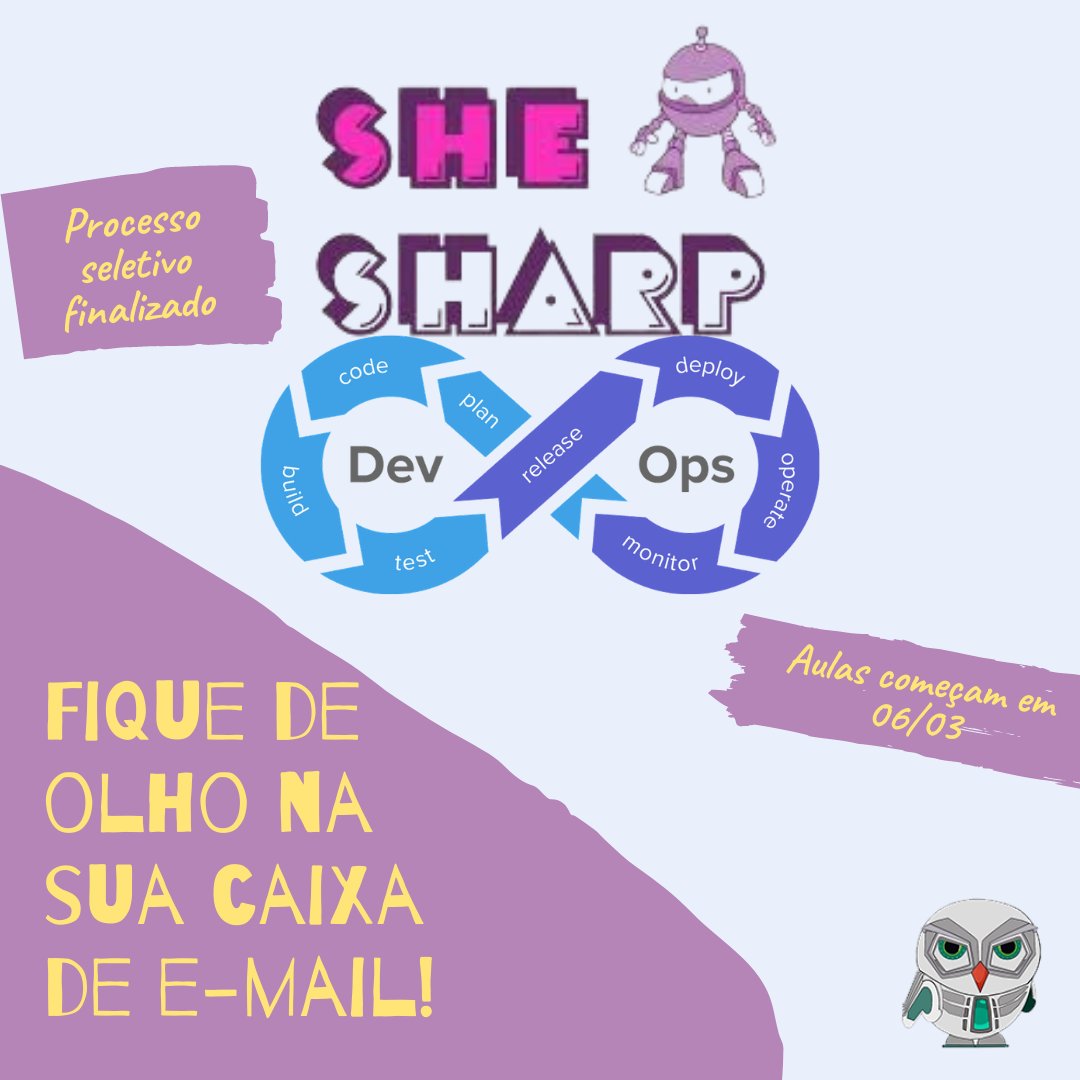 DevBrOfficial's tweet photo. ⚠️⚠️⚠️ ATENÇÃO, DEVELOPER ⚠️⚠️⚠️

O Processo seletivo do #SheSharpDevOps foi finalizado!

Enviamos um e-mail a todas vocês que se inscreveram com instruções para os próximos passos, então, fiquem atentas, hein.

Vamos, juntas, em uma jornada de conhecimento #DevOps.

#SheSharp https://t.co/AuCFqWw9LG