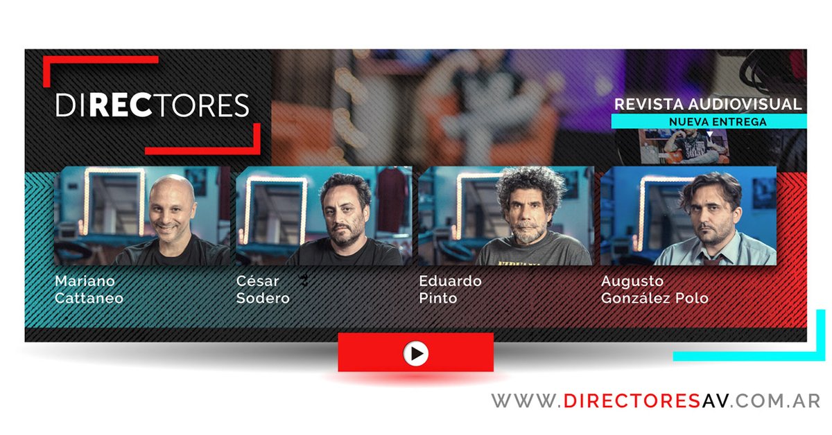 dacdirectores's tweet photo. 💥 Ya podes ver el nuevo programa Directores!

🎬 Con entrevistas a Mariano Cattaneo, César Sodero, Eduardo Pinto y Augusto González Polo

🤳 Miralo entrando a https://t.co/t18xBOw7az

#dac #directoresav #programadirectores https://t.co/HALJcAZZSR