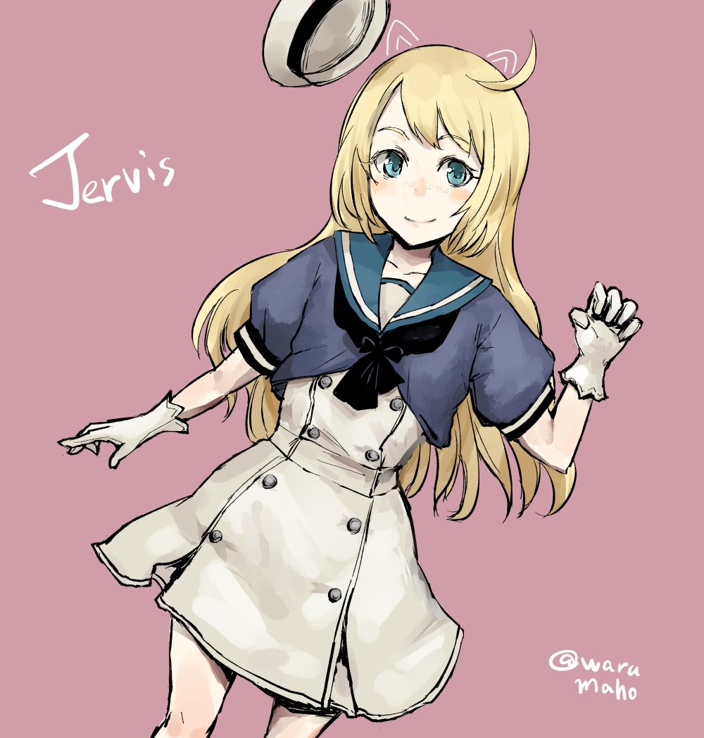 jervis (kancolle) 1girl solo blonde hair hat gloves blue sailor collar white gloves  illustration images