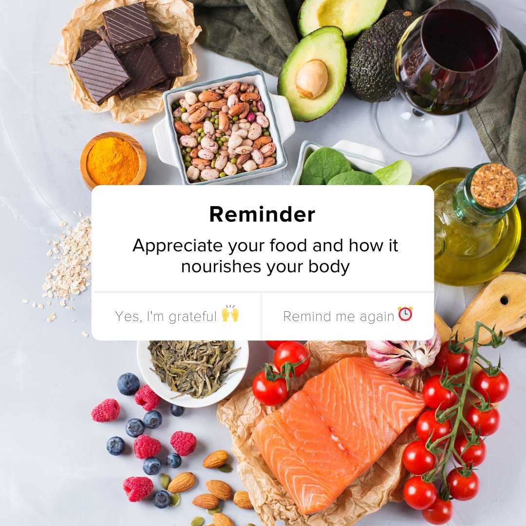 Take a moment today to be grateful for the food on your plate and how it nourishes your amazing body 💚#mindfuleating #gratitude #intuitiveeating #healingfoods #eatfoodsmart