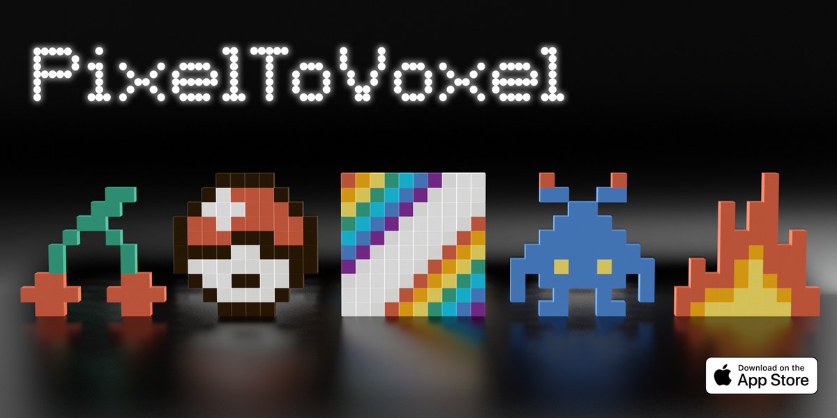 aledbrown's tweet photo. 3D assets made with PixelToVoxel App, shared to the Mac, imported to Blender and made into a scene! From a phone 🤯👍🏼 #swiftui #appdev #iosdev #Blender3d #3dmodel #pixelart https://t.co/rVF659oabk