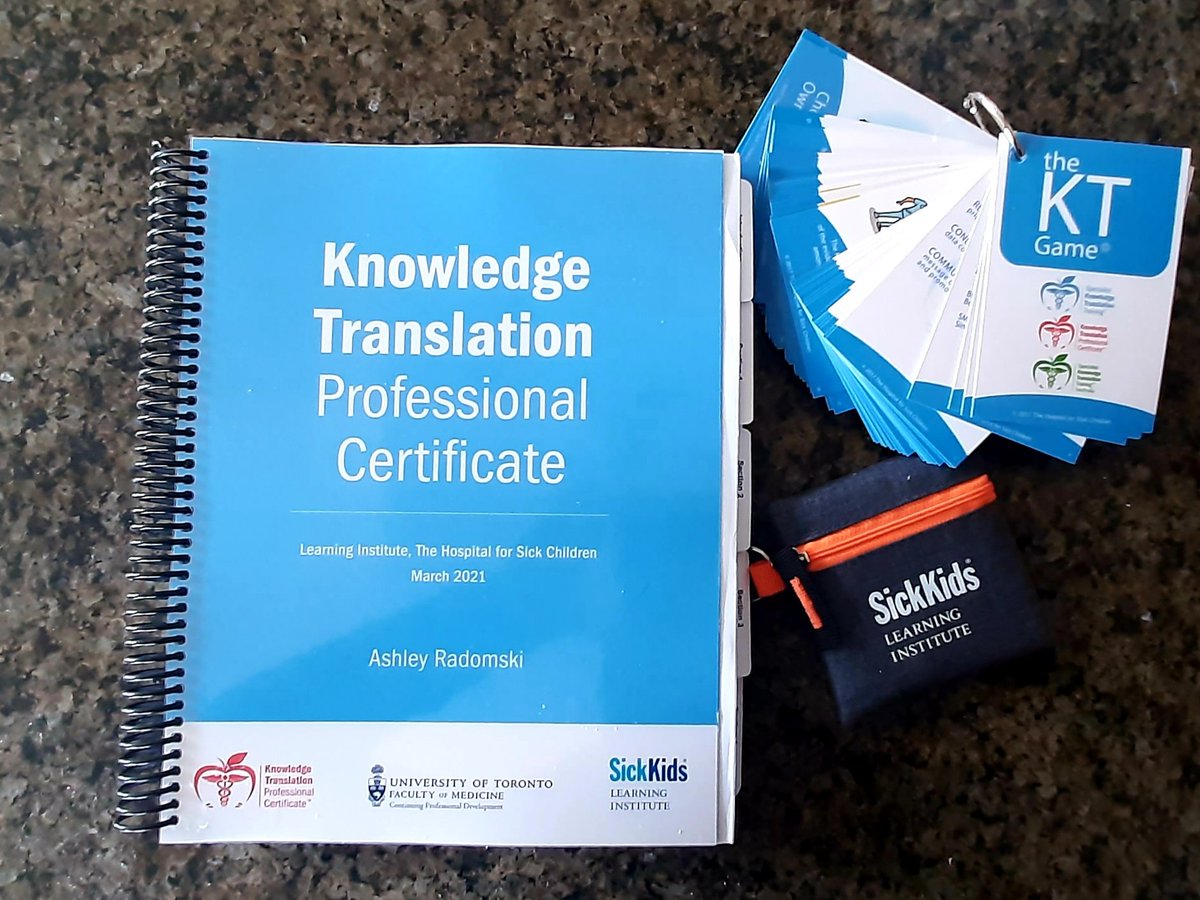 RadomskiAD's tweet photo. Ready to begin the Knowledge Translation Professional Certificate offered by @SickKidsNews, @UofT and @MelanieBarwick and her team starting next week!
#knowledgetranslation #KTPC https://t.co/vGOc6AcH0W