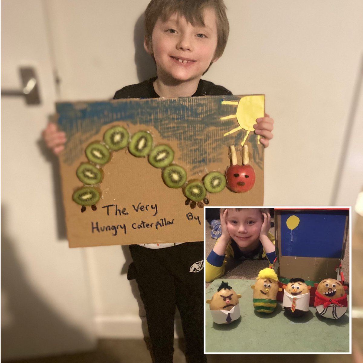 Love world book day at school. Potato’s last year fruit this year. 🥰