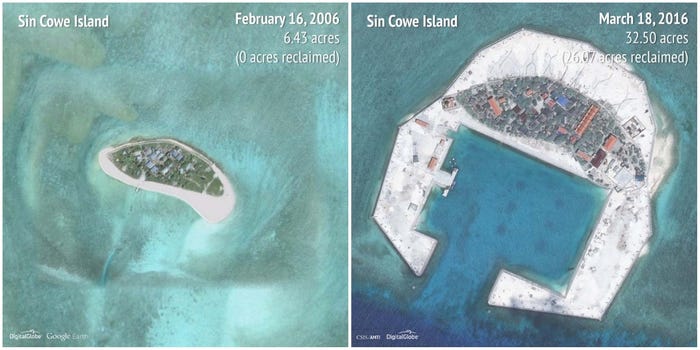 mrlynx_oficial's tweet photo. #Vietnam planta cara a #China y fortifica algunas de las islas en disputa en las #Spratley. Imágenes vía satélite muestran bunkers, instalaciones de defensa costera, antiaéreas y torres de comunicaciones & #SIGINT. Concretamente en West Reef and Sin Cowe Island (en fotos). https://t.co/W5ynPtJ4ec