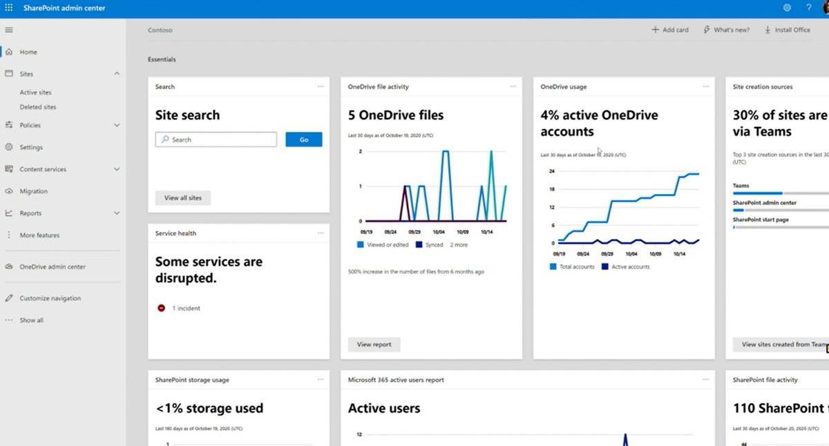 Hoorge's tweet photo. #SharePoint and #OneDrive Admin Center is merging to help #ITPros #MSIgnite https://t.co/ZVhwCPTiws
