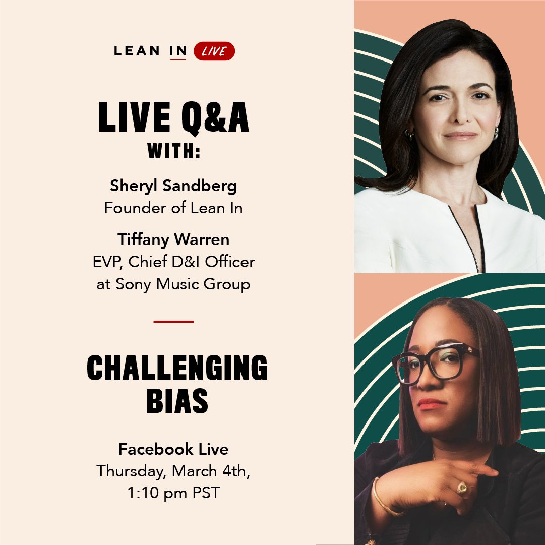 Ahead of #IWD2021, we're going live on Facebook with <a href="/Diverstar/">Tiffany R. Warren</a>, EVP and Chief D&amp;I Officer at <a href="/sonymusic/">Sony Music</a> to discuss how individuals and companies can #choosetochallenge bias using our #50Ways to #FightBias program. Tune in tomorrow for a great conversation!