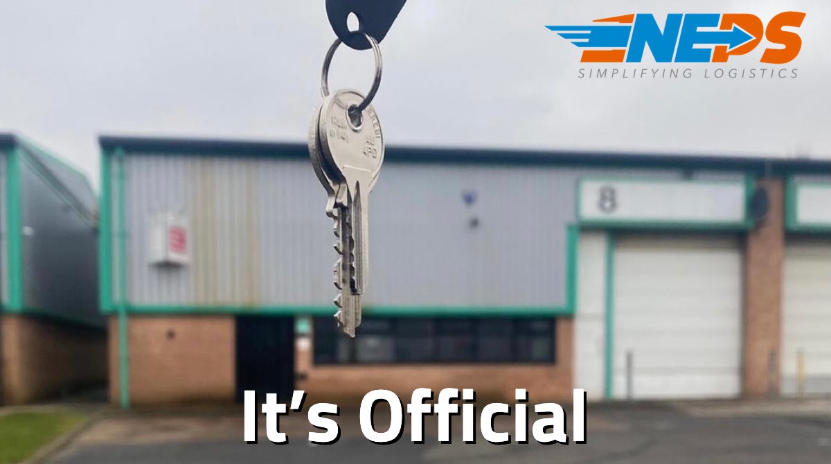 NEPSLTD's tweet photo. It’s official we have the keys to our new unit on Team Valley Trading Estate Gateshead with 8500sqf of secure storage. 

#NEPS #simplifyinglogistics #storage #fulfillment #transportsolutions #teamneps #dedicatedtransport #expresstransport #timecriticalsolutions #samedaydelivery https://t.co/hCLD9bgAB3