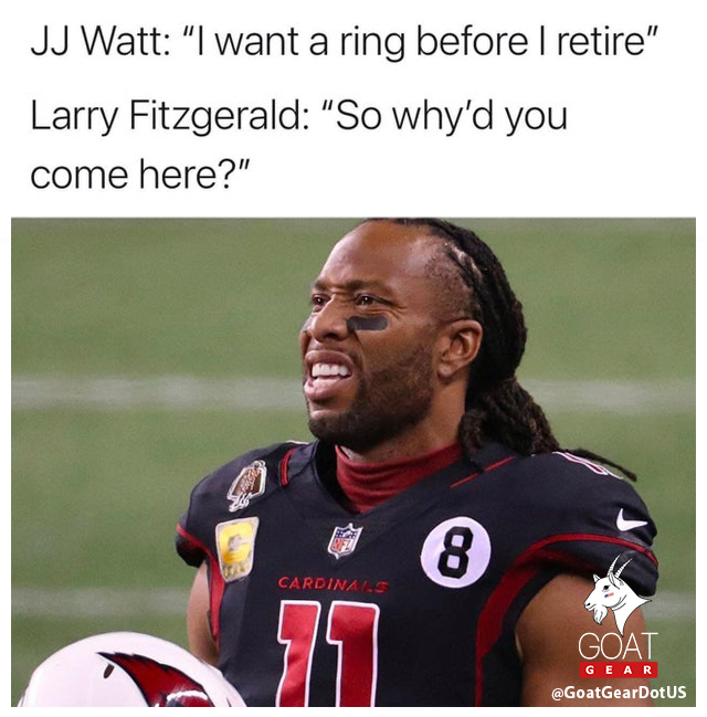 GoatGearDotUS's tweet photo. He has 23 Million reasons!

#LarryFitzgerald #JJWatt #SuperBowl #ArizonaCardinals #NFL #Patriots #Panthers #Packers #Bears #Browns #Bills #Ravens #Rams #Raiders #Titans #Vikings #Falcons #Dolphins #Chiefs #Cowboys #Giants #Jaguars #Eagles #Jets #49ers #Seahawks #Steelers #Saints https://t.co/Ov6ujyOAAJ