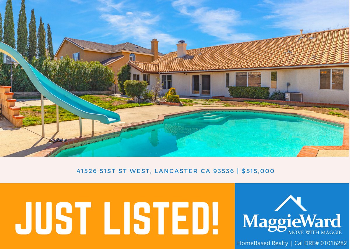 WardRealtor's tweet image. Qᴜᴀʀᴛᴢ Hɪʟʟ Pᴏᴏʟ Hᴏᴍᴇ...Jᴜsᴛ Lɪsᴛᴇᴅ! Get ready too cool off this summer!

𝟒𝟏𝟓𝟐𝟔 𝟓𝟏𝐬𝐭 𝐒𝐭 𝐖, 𝐋𝐚𝐧𝐜𝐚𝐬𝐭𝐞𝐫 𝐂𝐀 𝟗𝟑𝟓𝟑𝟔
4 Bedrooms | 3 Bathrooms | 2,205 SF | WUSD

Contact me to schedule your showing! 
📲661-209-1776
 MaggieWard.com/51st