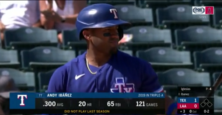 Drianrogelio's tweet photo. ¡El pinero Andy Ibañez (NRI) en su quinto #SpringTraining (289 Avg, 3 HR's, 12 RBI's) con los #Rangers! ¡El Infielder y miembro del equipo Cuba en el #WBC13, viene de tremenda temporada con los #Nashville Sounds (Nivel-AAA) durante el 2019! ¡Ojalá que este año le den el chance! https://t.co/2V0Qm1zCQl