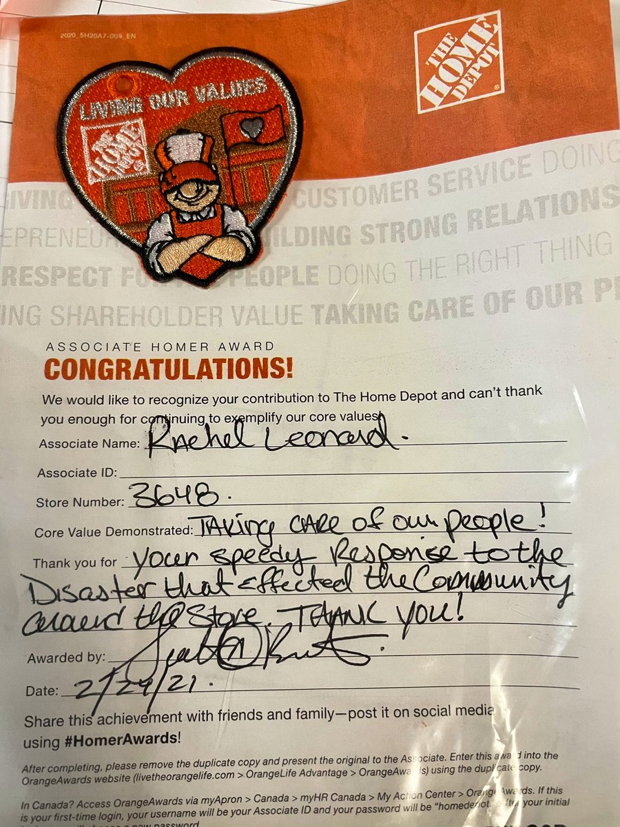 By far, the most honorable homer I have ever received. #OrangeHeart to match my #OrangeBlood 🧡Love helping my community and associates. #BrunswickCountyTornado