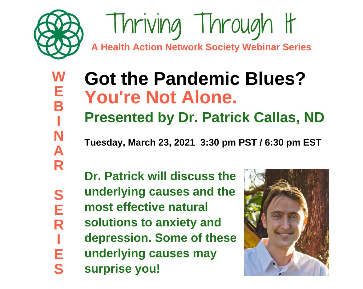 JoinHANS's tweet image. Fifty percent of Canadians have reported worsening mental health since the pandemic began with many feeling worried (44%) and anxious (41%). Dr. Patrick will discuss the underlying causes and the most effective natural solutions. us02web.zoom.us/webinar/regist…
