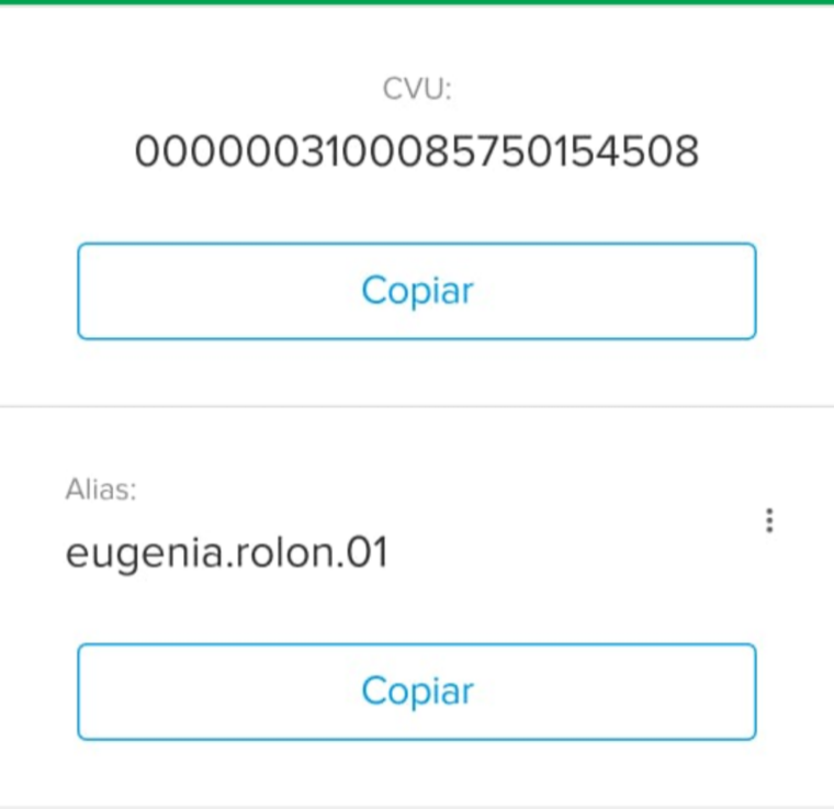 A continuación paso CVU de la cuenta de MercadoPago de Euge:

0000003100085750154508