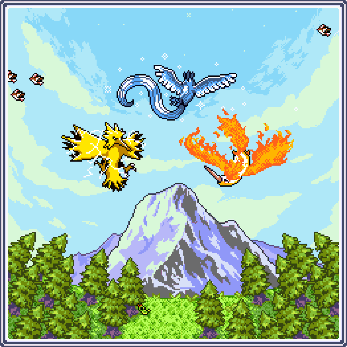Raysixx_'s tweet photo. A background for the diorama that I am building from #johtoredrawn #ドット絵 #pixelart #pokemon https://t.co/0vshKKLOBB
