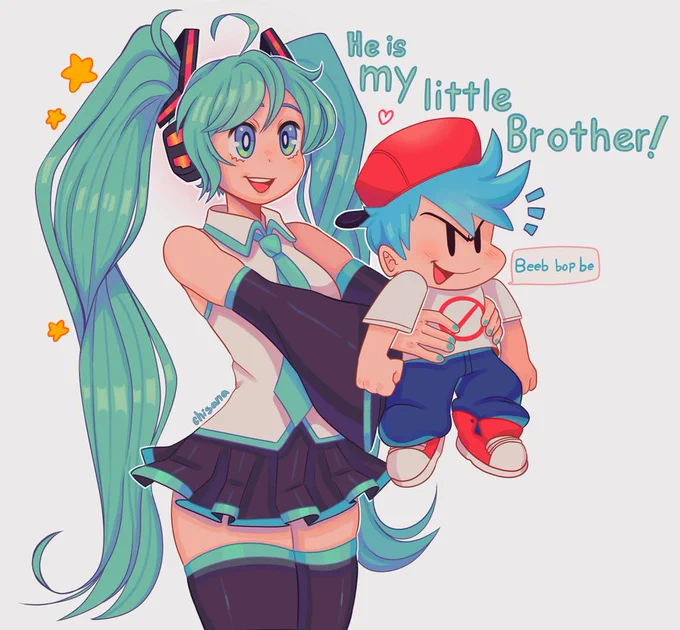 Miku y su hermano el Beeb bop be
Again 

#fnf #fridaynightfunkin #HatsuneMiku 
