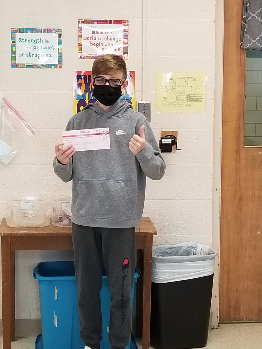 MrsATower's tweet image. Congratulations to the January and February Winners for a Sweet Treat at Grandma Rosie's.  Way to go mastering your ELA IXL skills!#twolves7pride