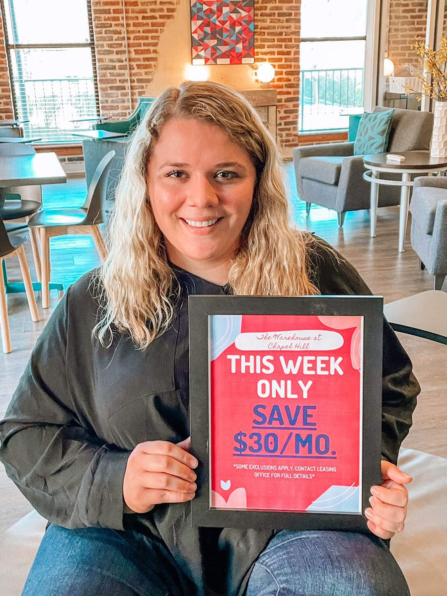 THIS WEEK ONLY - Save $30/mo. on select floor plans. Call 919-929-8020 for full details!