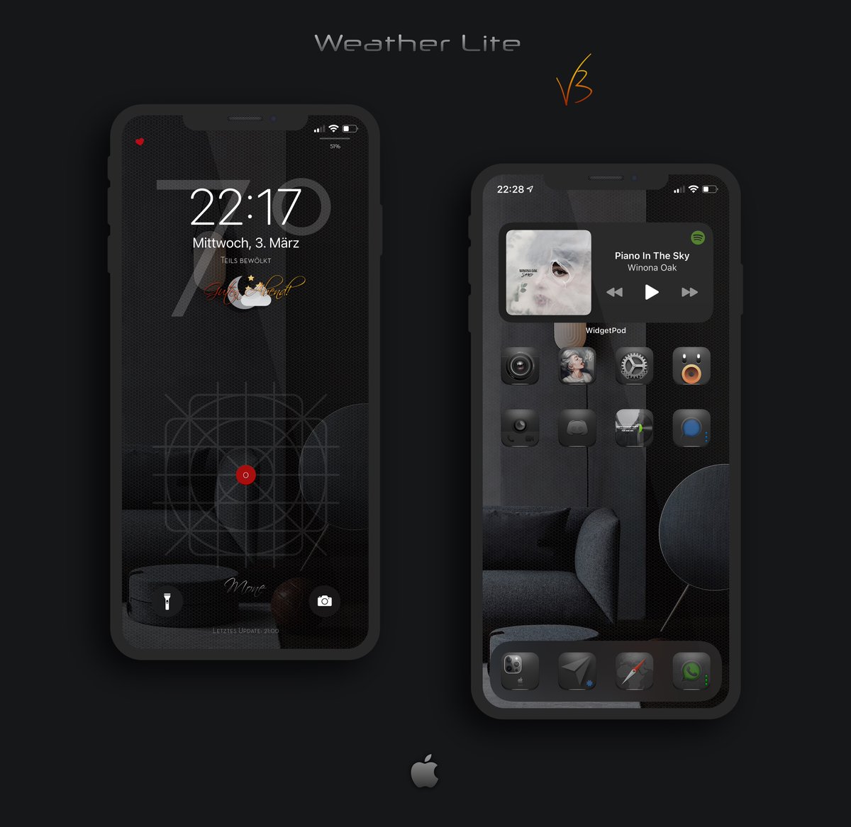 kleinmone's tweet image. Simply love it ❤️

WL V3 By @thewaytozion 

@Zooropalg for inspiration
Music Widget @WidgetPod 
Wallpaper credits where due

#iOS145Beta3 #nojailbreak #WeatherLiteV3 #shortcuts