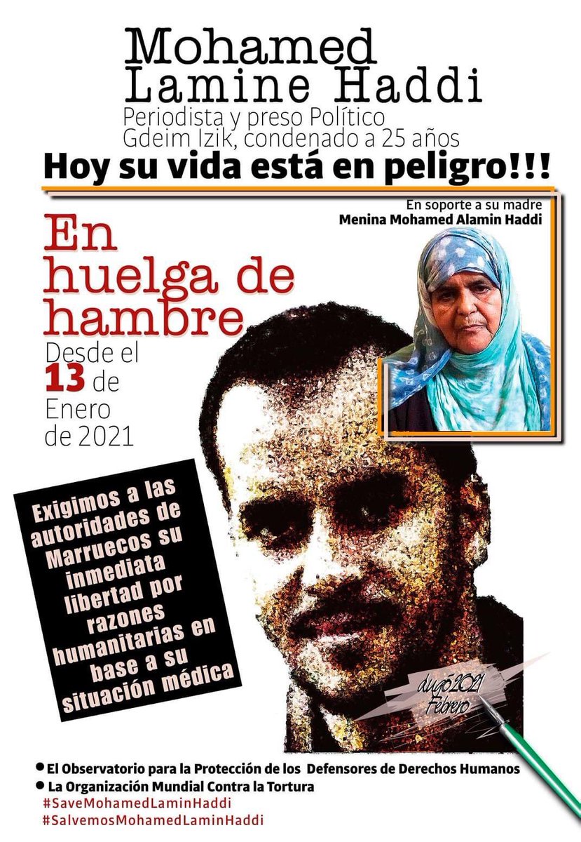 AminatouHaidar's tweet photo. #saveMohamedLaminHaddi https://t.co/Y1VFDQdlQq