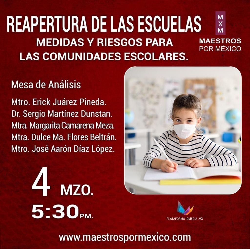 SnteF's tweet photo. “Medidas y riesgos para las comunidades escolares” Mañana  no te lo puedes perder ✏️Mesa de análisis "Reapertura de las escuelas"  #NoTeLoPierdas 🔺4 marzo 2021 05:30 p.m. 
#RegresoSeguro #MxMPonencias
#Marzo2021
#Educación #PrimeroLaSalud #Escuelas  #MxM https://t.co/zQOAJOdZkm