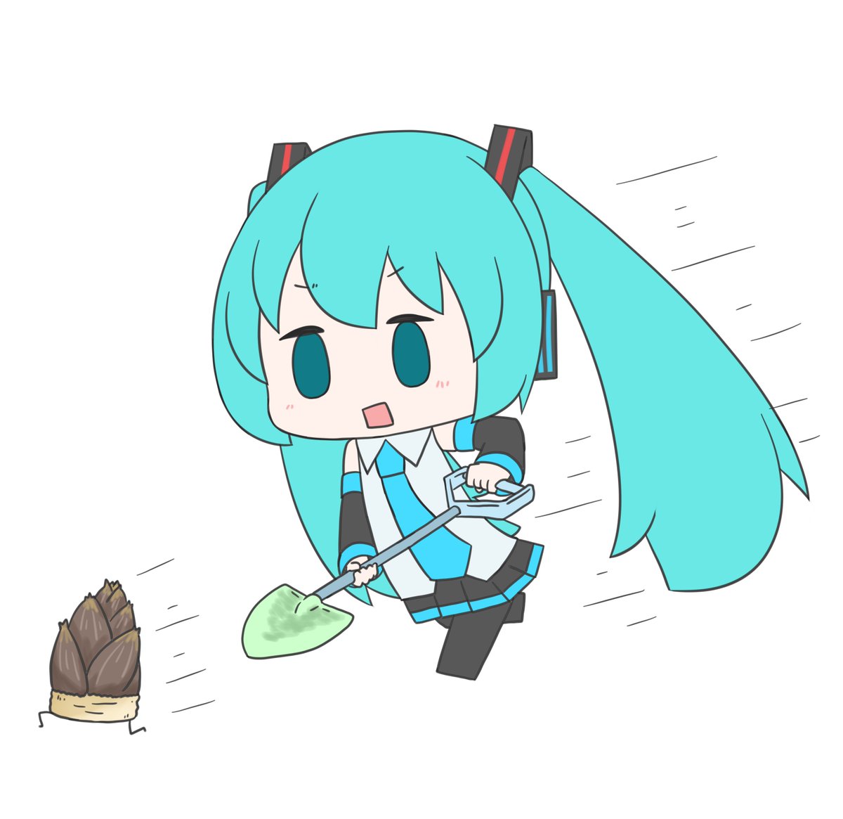 初音ミク 「今日も一日 」|はつねネガメのイラスト