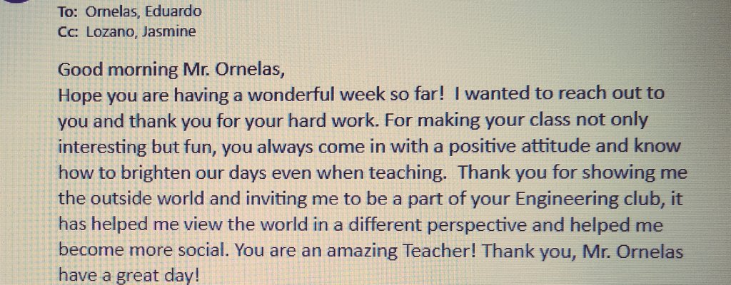 Shout out to Ms. Lozano and her students for keeping us Teachers in their hearts, mind, and prayers 🙏. So BLESSED to have loving, AMAZING students!!! 
#Grateful
#SanEliNation
#sehsthebest