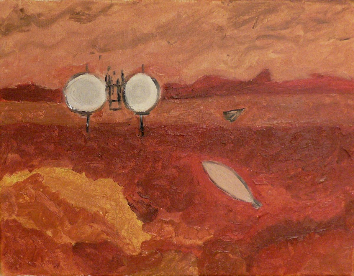 AdamasNemesis's tweet photo. Hello #ArtofVibrancy and #ArtsofVibrancy! I'm Adamas Nemesis and these are my two most vibrant artworks, one oil painting depicting a deep blue gas giant, the other a vivid reddish air world.
#art #traditionalart #oilpainting #spaceart #scifiart #Neptune #cloudcities https://t.co/3b9f1Lcjuk