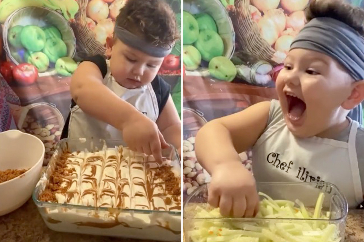 Knife wielding toddler chef gives Gordon Ramsay a run for his money