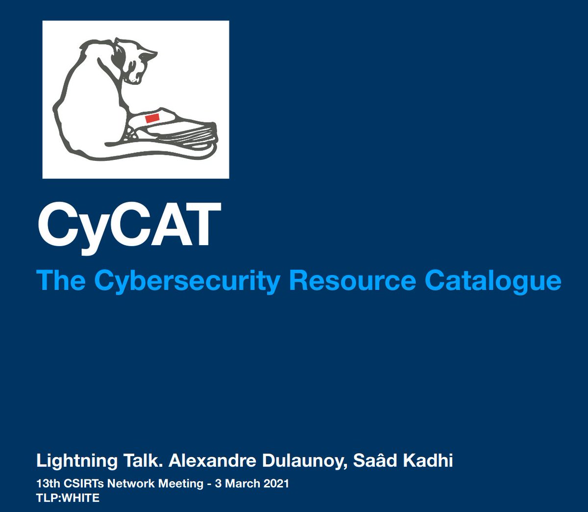 Slides of the CyCAT project - Lightning Talk given by <a href="/_saadk/">Saâd Kadhi (M: https://infosec.exchange/@saadk)</a>  and <a href="/adulau/">Alexandre Dulaunoy @adulau@infosec.exchange</a> are available. If you want to have an overview of the project, please have a look. We welcome feedback and ideas. #cybersecurity

cycat.org/assets/slides/…