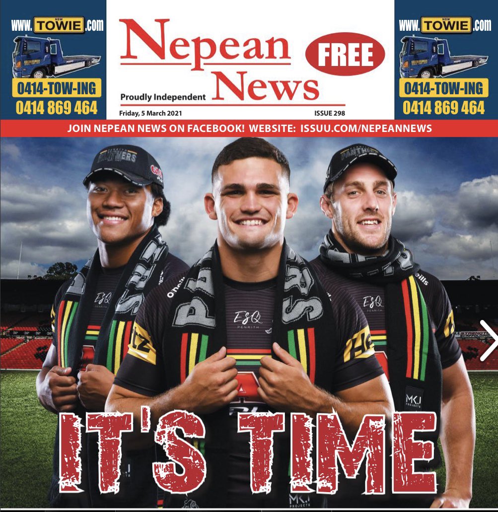 The latest edition of Nepean News 
Grab your printed copy tomorrow to get your glossy PANTHERS team POSTER ❤️💚💛🖤

To read online now, click here: 
issuu.com/nepeannews/doc…