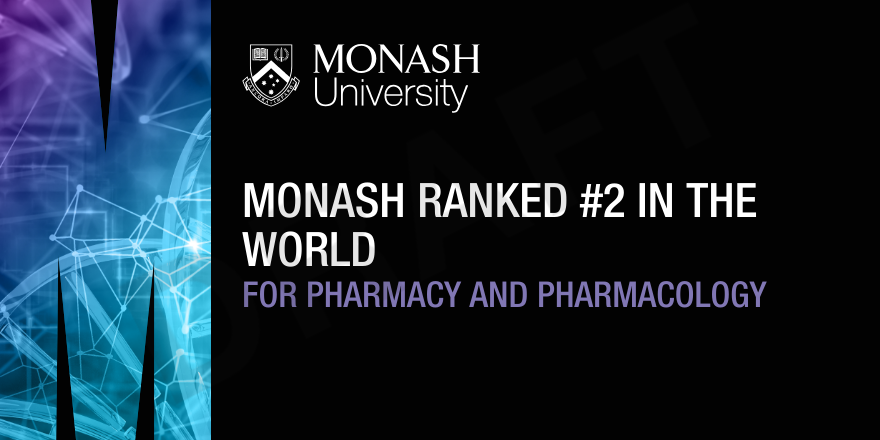 MonashPharm's tweet photo. Proud to report that @MonashPharm has maintained its world #2 ranking in the @worlduniranking by subject for the second year in a row. 

This couldn't be possible without the dedication, excellence and brilliance of all our researchers, staff and students.
https://t.co/kDyavifTxY https://t.co/QivLvaCtYm