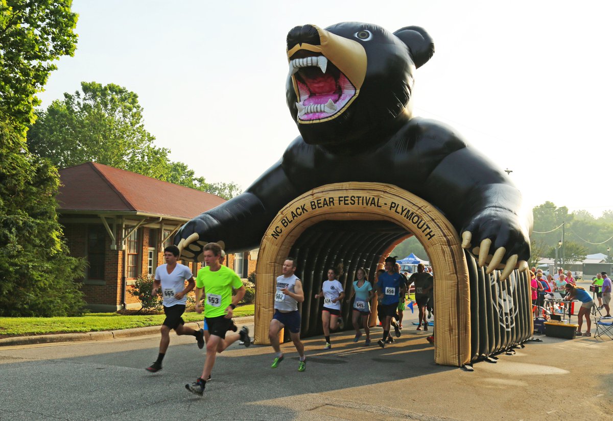Whether we have an in-person Bear Fest or the governor places restrictions, forcing us to have a hybrid NC Bear Festival this year, we definitely will have the popular Run with the Bears 5K.  Sign up now! #runwiththebears runsignup.com/Race/NC/Plymou…
