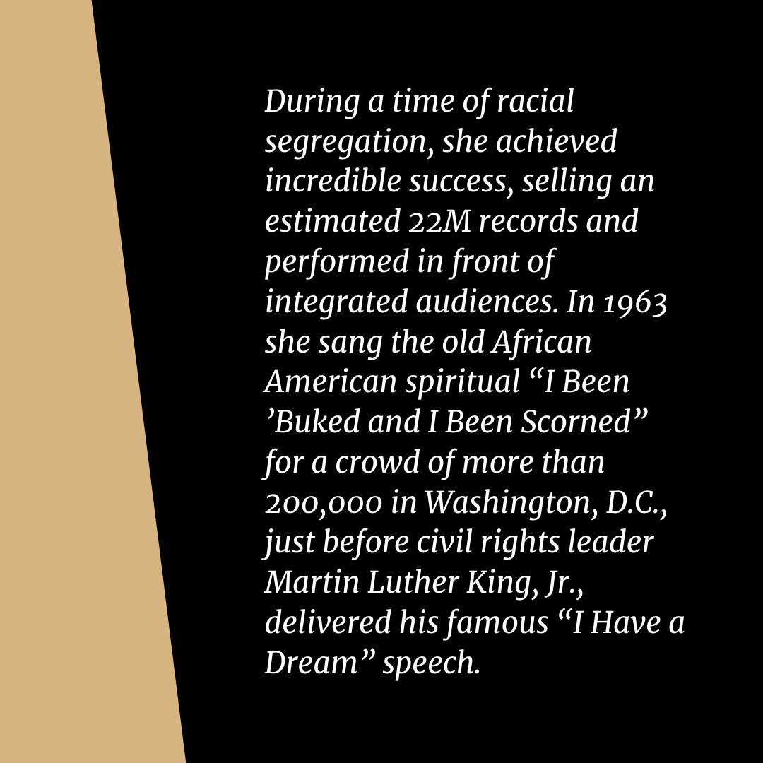 In honor of Women's History Month, today we remember Mahalia Jackson, Queen of Gospel. #WomensHistoryMonth2021