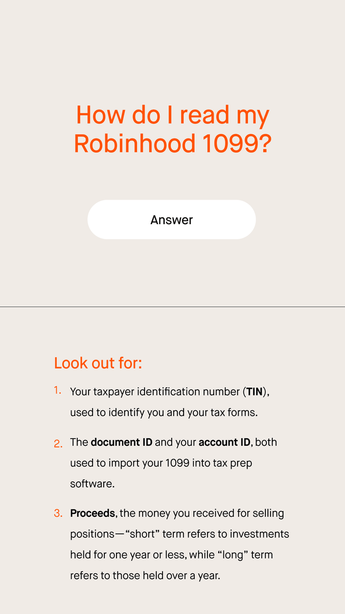 RobinhoodApp's tweet photo. Have questions about taxes and Robinhood? Tap on each image to get answers to top questions. For more information, go here: https://t.co/uwVTIdJjyR https://t.co/BBd1BCIJdr