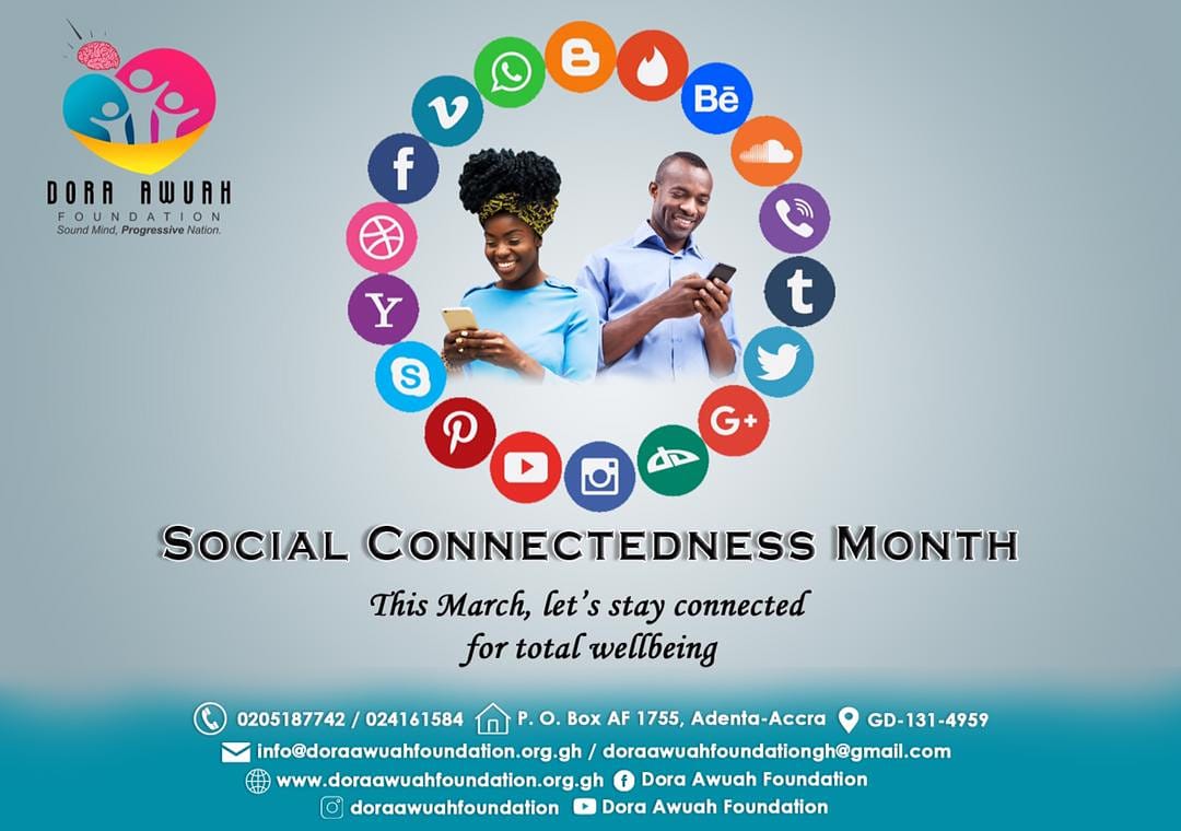 dora_awuah's tweet photo. The Dora Awuah Foundation commemorates the month of March as Social Connectedness Month. #mentalhealthawareness #WHO #NGO #Doraawuahfoundation #March2021 #Visionstatement #Publicity #donate #support #sensitizationprogram https://t.co/GiOvAuhLpw