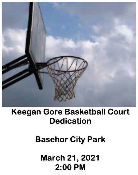 adellkgore's tweet image. Keegan’s court dedication at Basehor City Park: