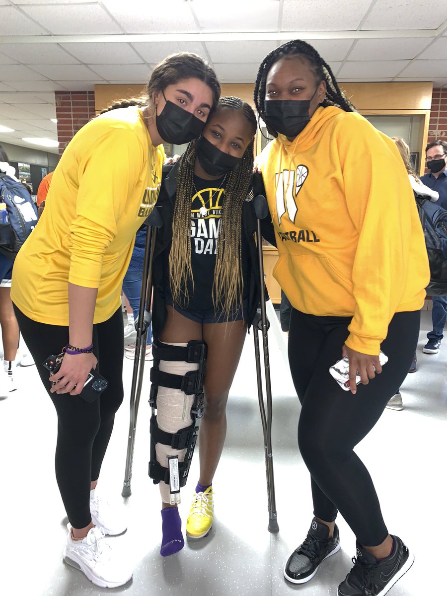 CP42_888's tweet photo. Day one post ACL surgery.  She has been in pain, unable to sleep, but couldn’t talk her out of going to the game.  Lady Vikes pulled out a hard fought win!!! #SkoVikes #CCConquersCrohns #ACLinjury #aclrecovery https://t.co/n7uKlYXvh3