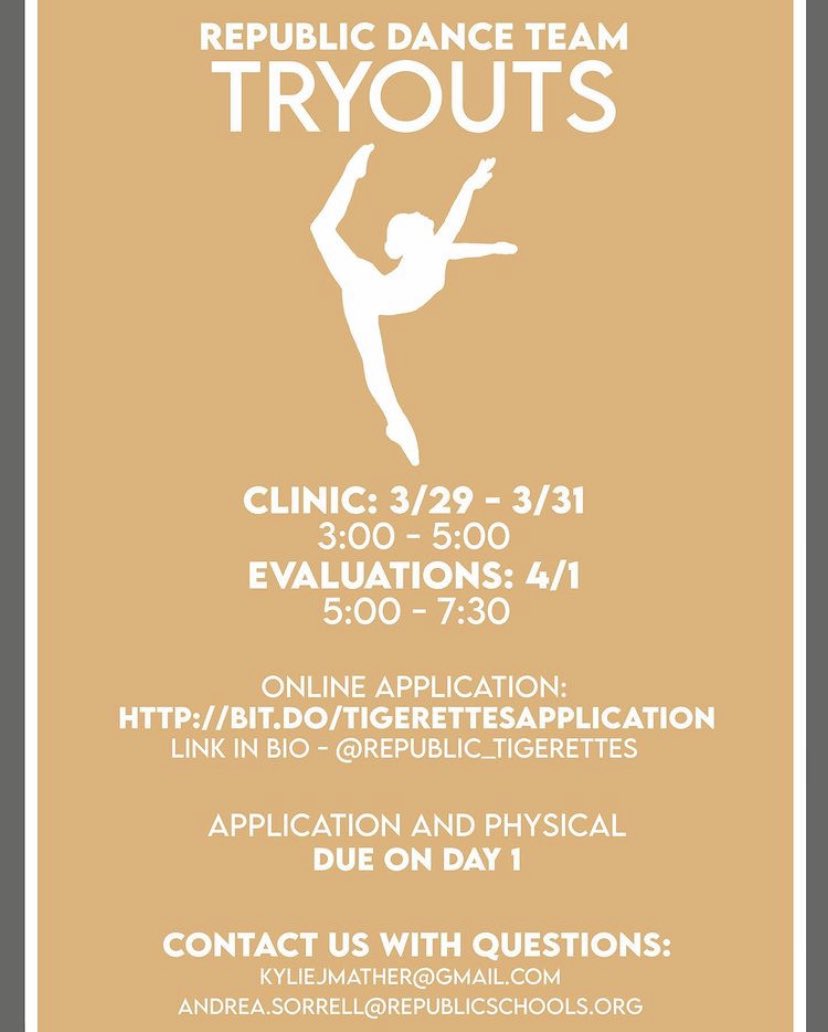 Tryout dates are set!!! Click the link in our Instagram bio to apply. Please don’t hesitate to contact us with ANY questions! 🎉🎉🎉